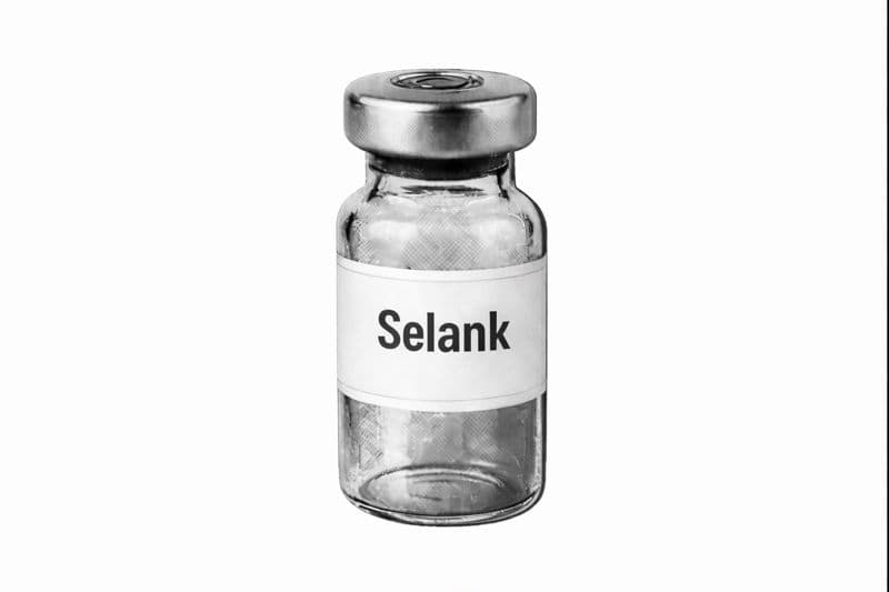 Lyophilized Selank (30mg) research peptide vial, verified purity